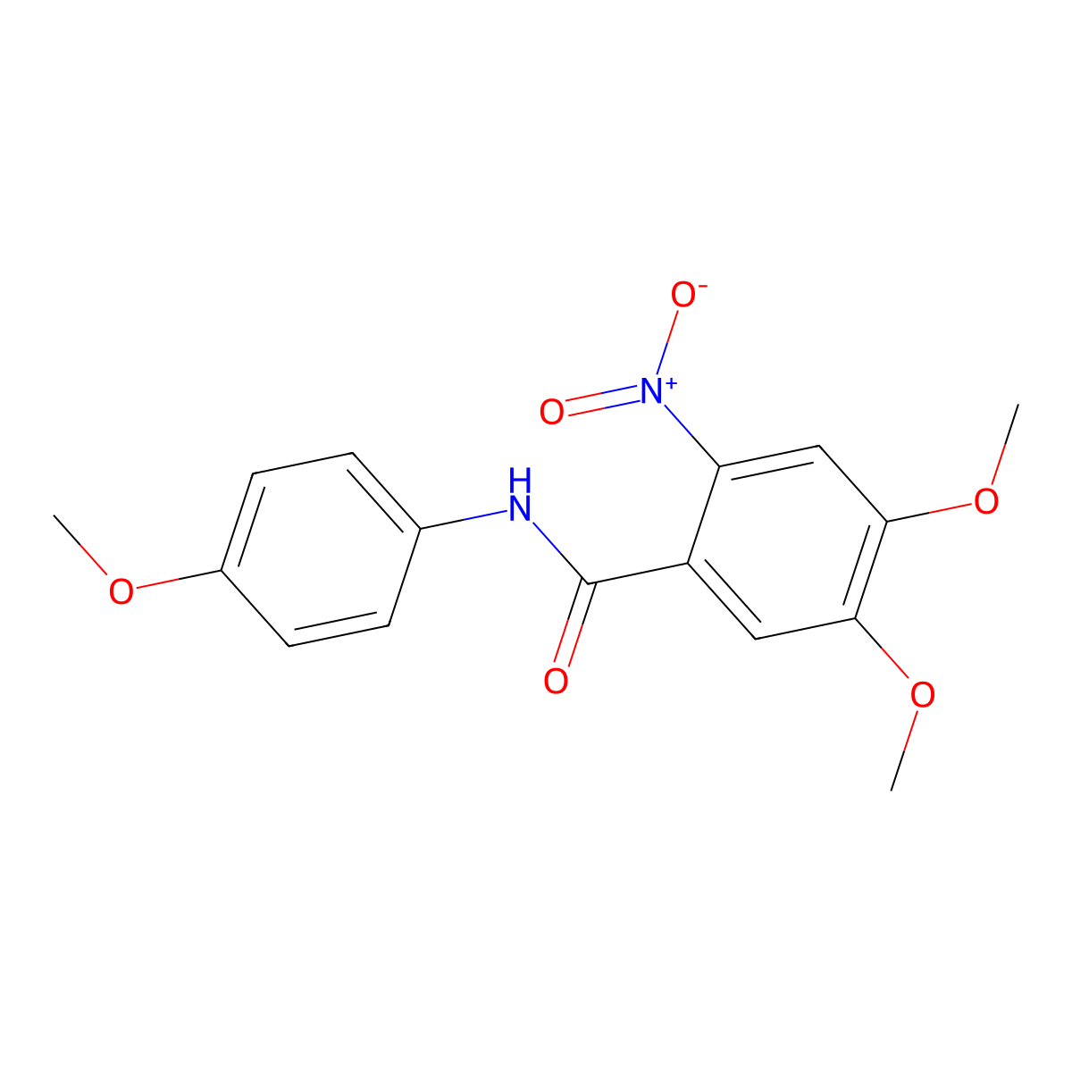4,5-dimethoxy-N-(4-methoxyphenyl)-2-nitrobenzamide molecular structure, CAS 61212-73-5