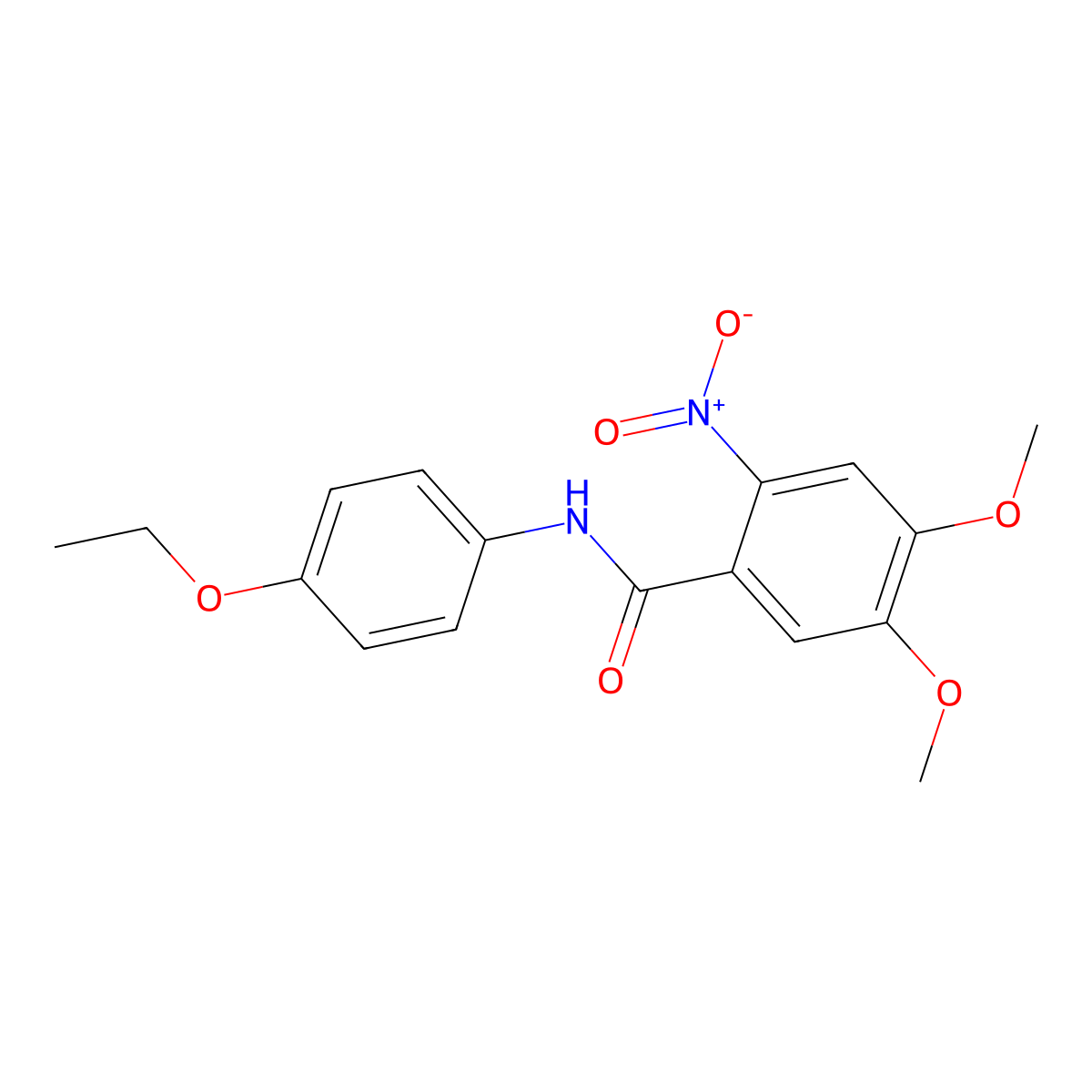 N-(4-ethoxyphenyl)-4,5-dimethoxy-2-nitrobenzamide molecular structure, CAS 61212-77-9