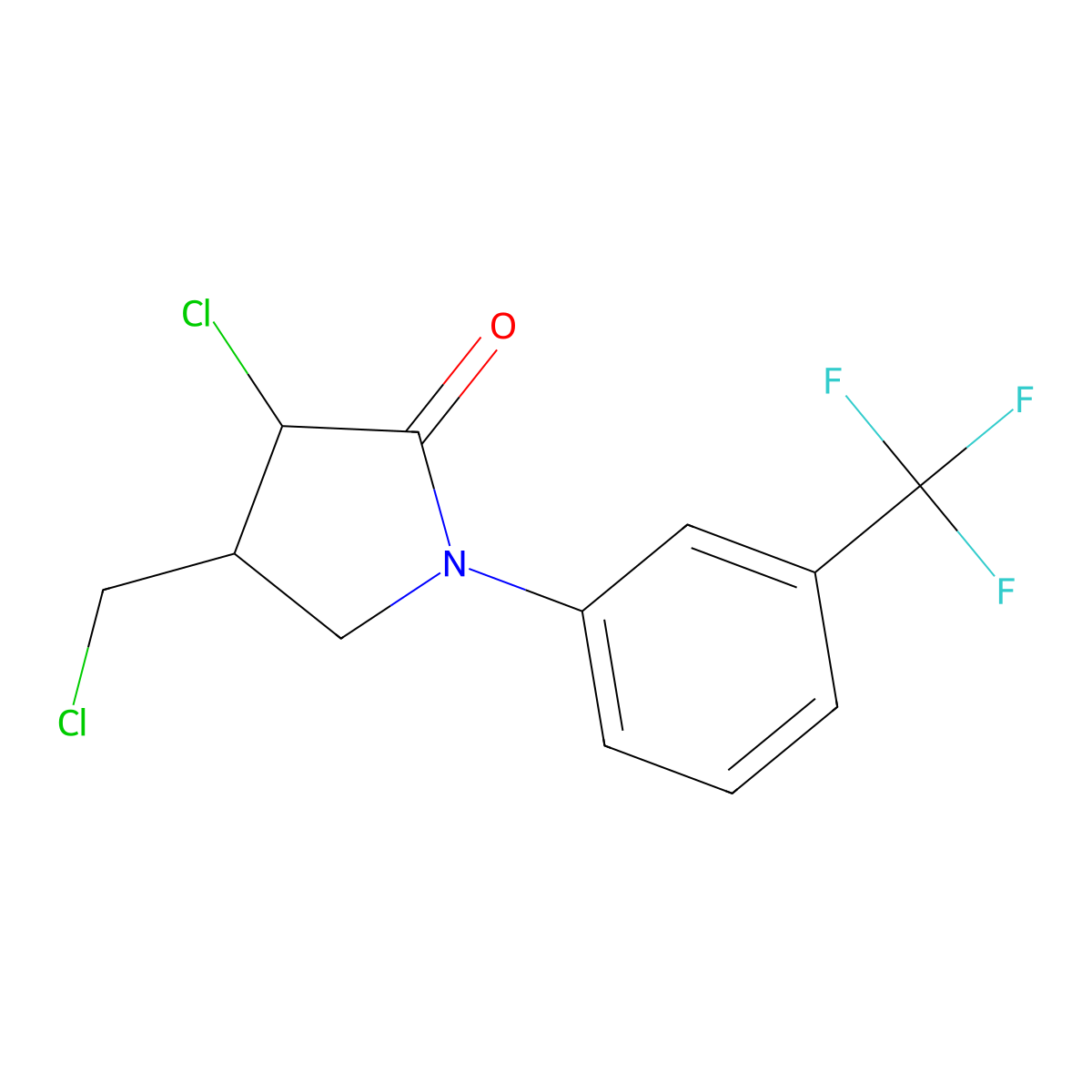 Flurochloridone molecular structure, CAS 61213-25-0
