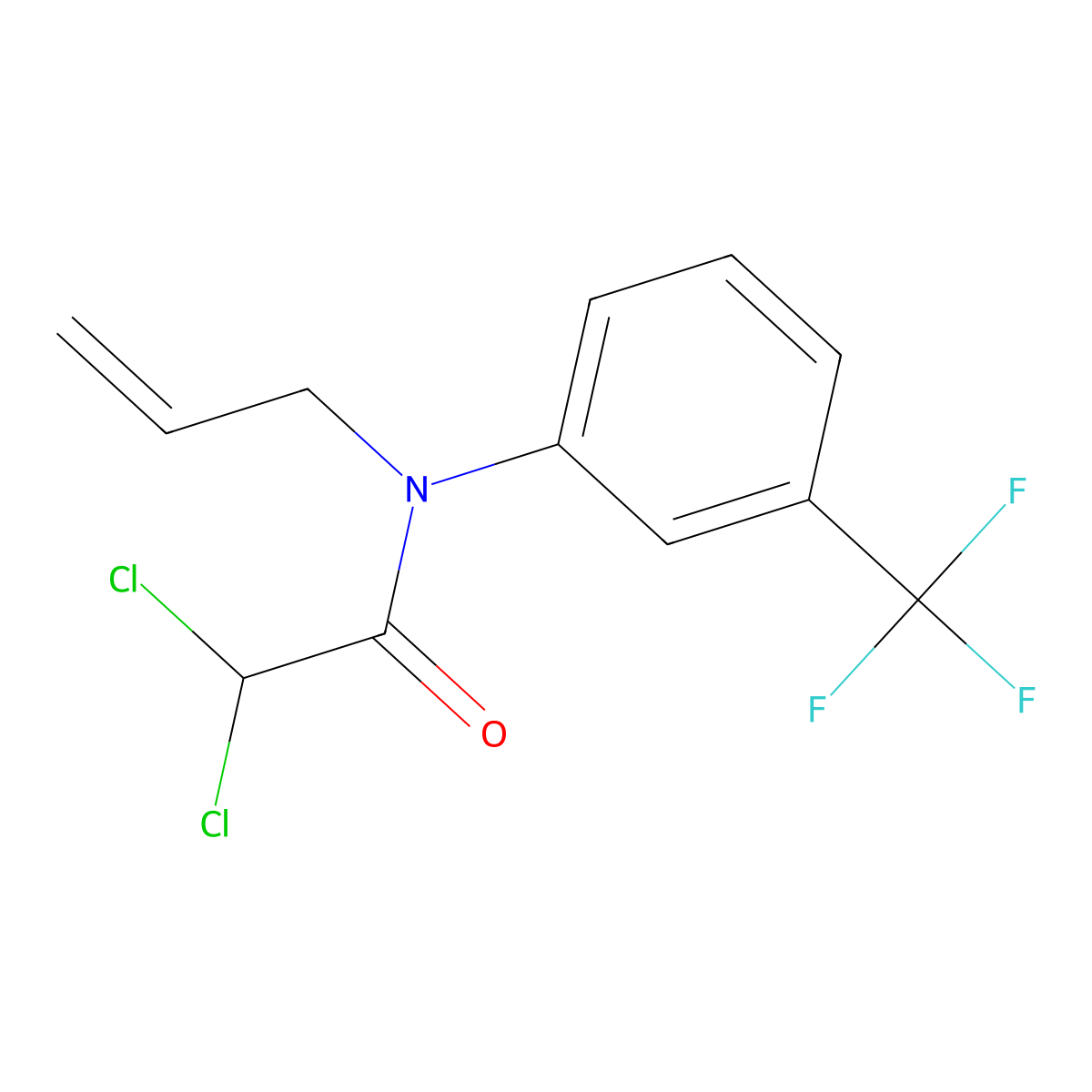 N-Allyl-2,2-dichloro-N-(3-(trifluoromethyl)phenyl)acetamide molecular structure, CAS 61219-95-2
