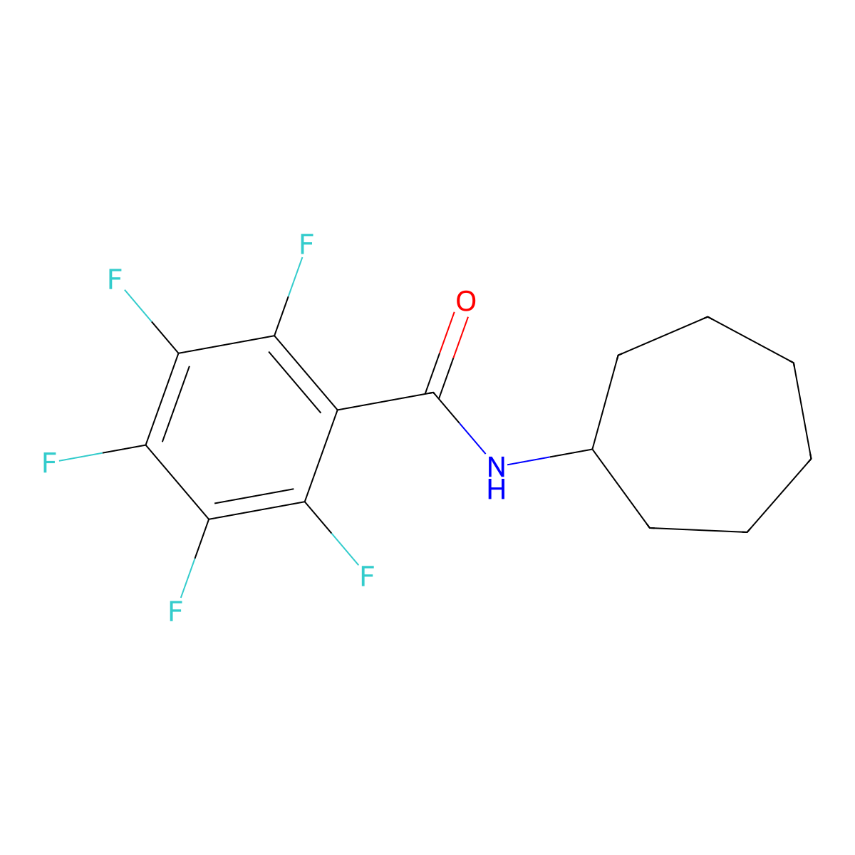 N-Cycloheptyl-2,3,4,5,6-pentafluorobenzamide molecular structure, CAS 6122-09-4