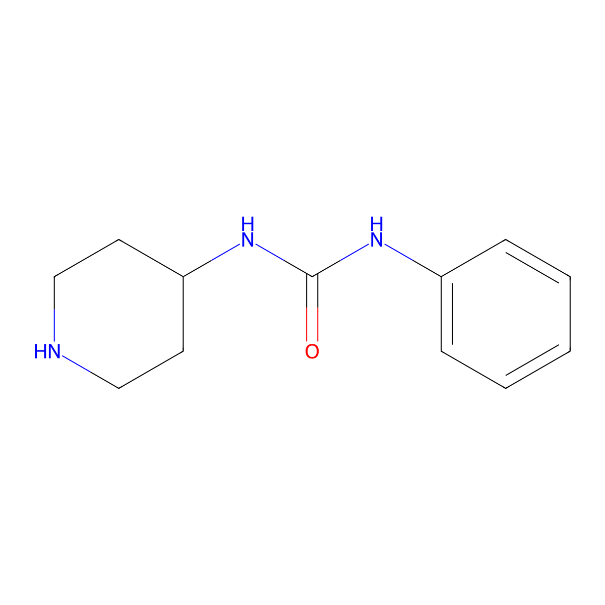 1-Phenyl-3-(piperidin-4-yl)urea molecular structure, CAS 61220-48-2