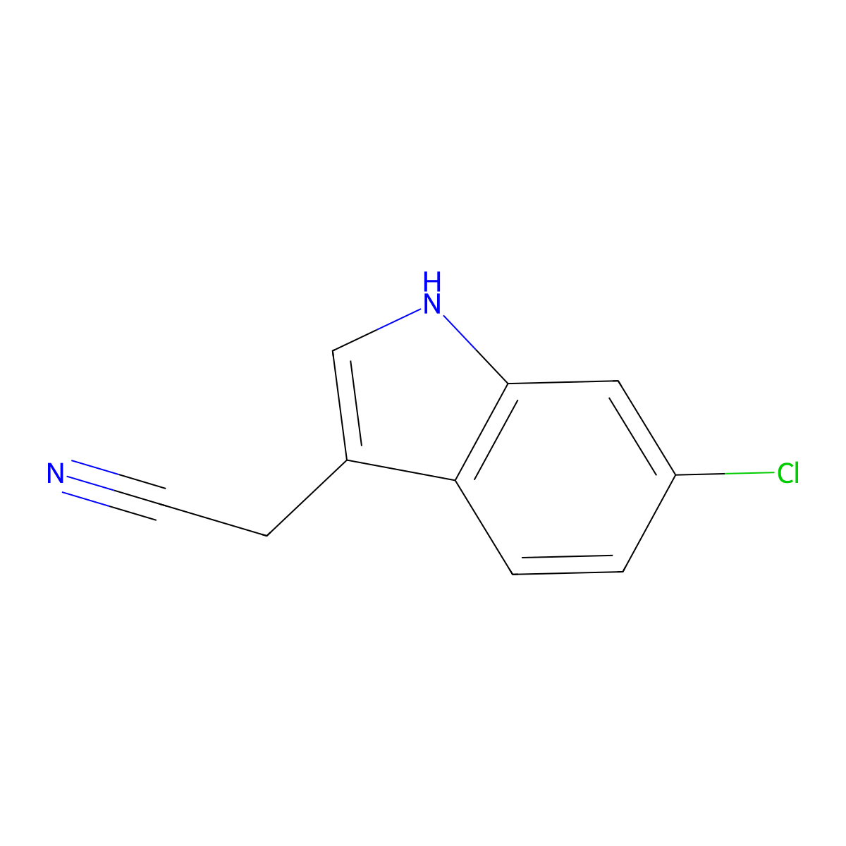 2-(6-chloro-1H-indol-3-yl)acetonitrile molecular structure, CAS 61220-58-4