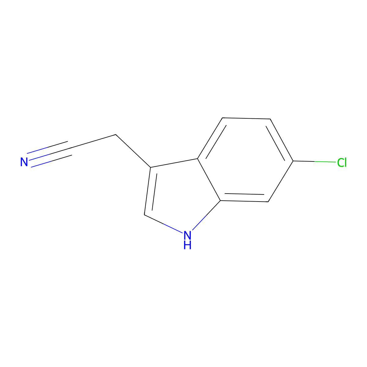 2-(6-chloro-1H-indol-3-yl)acetonitrile molecular structure, CAS 61220-58-4