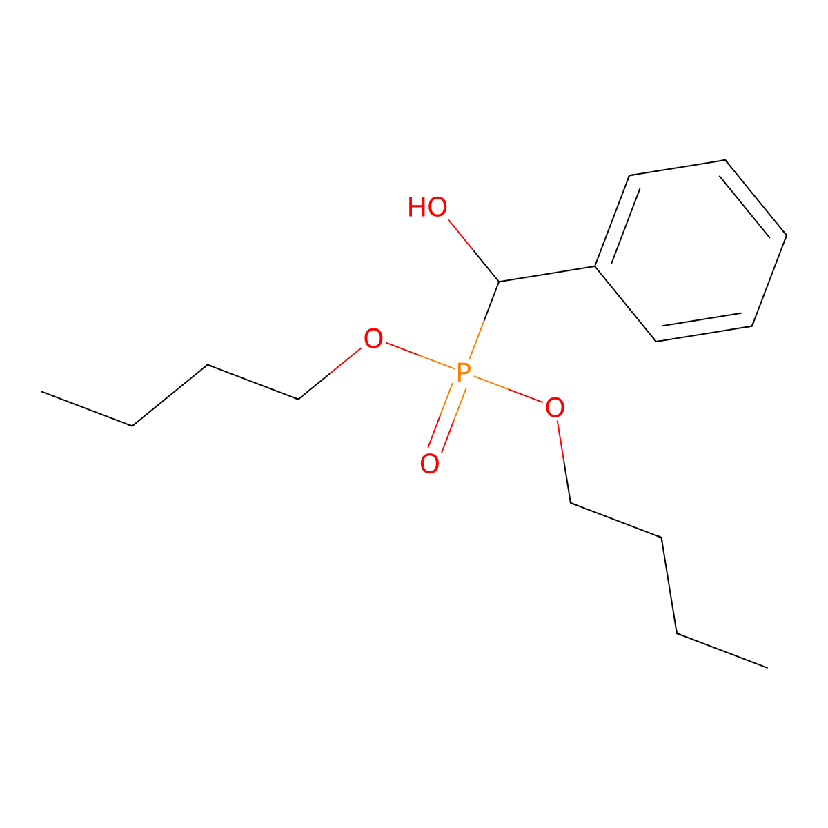 Phosphonic acid, P-(hydroxyphenylmethyl)-, dibutyl ester molecular structure, CAS 61222-49-9