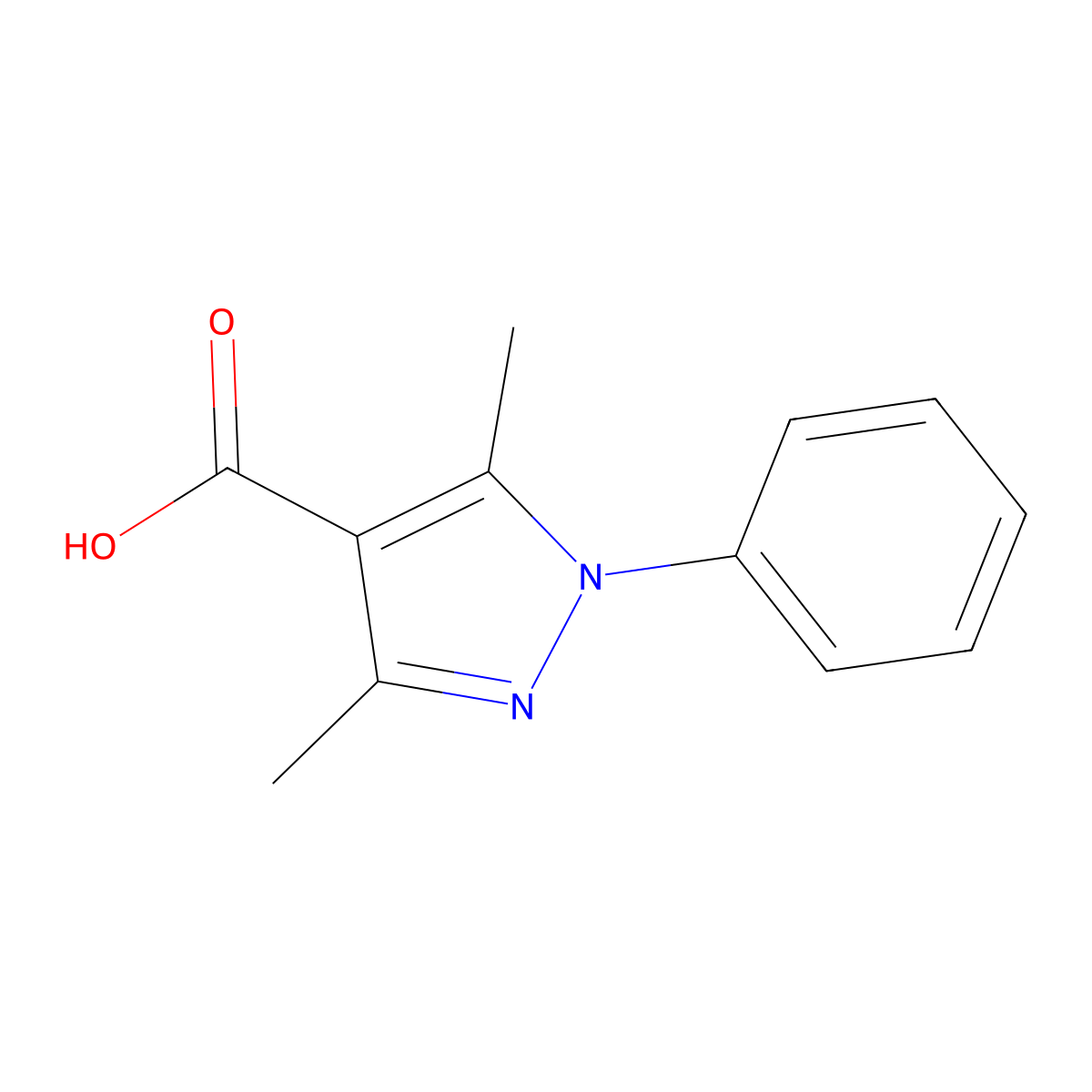 3,5-Dimethyl-1-phenyl-1H-pyrazole-4-carboxylic acid molecular structure, CAS 61226-19-5