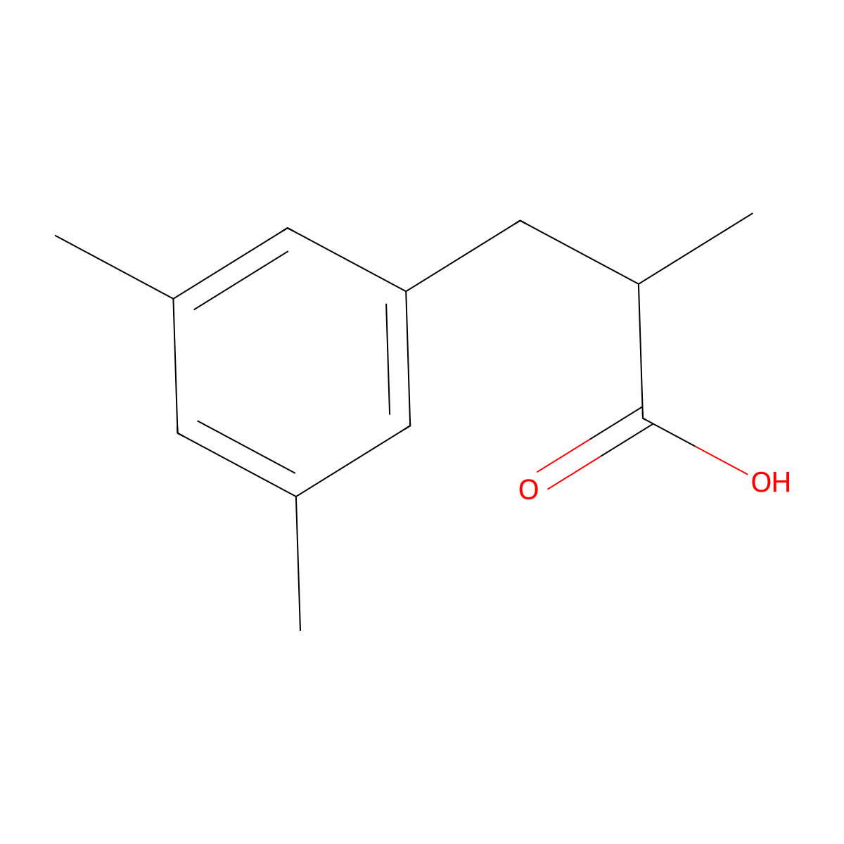 3-(3,5-Dimethylphenyl)-2-methylpropanoic acid molecular structure, CAS 61227-50-7