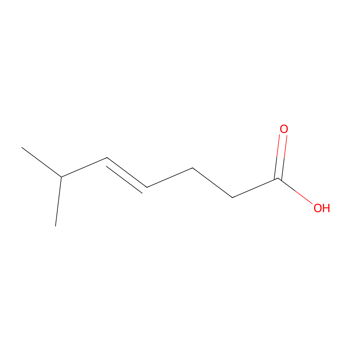 trans-6-Methyl-4-heptenoic acid molecular structure, CAS 61229-07-0