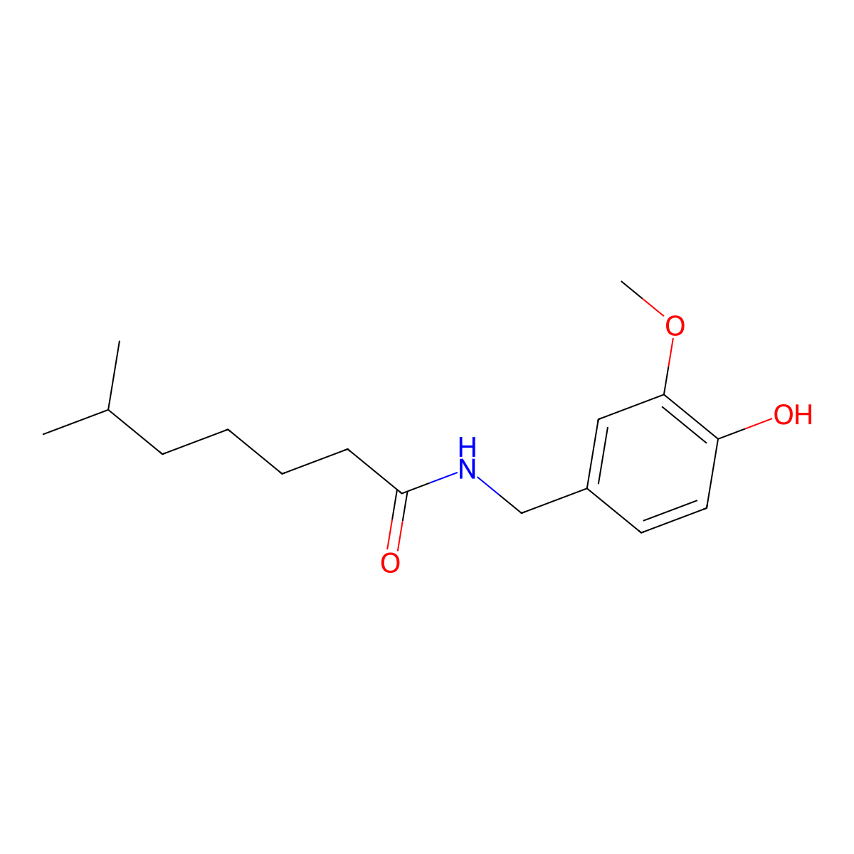 N-[(4-Hydroxy-3-methoxyphenyl)methyl]-6-methylheptanamide molecular structure, CAS 61229-10-5