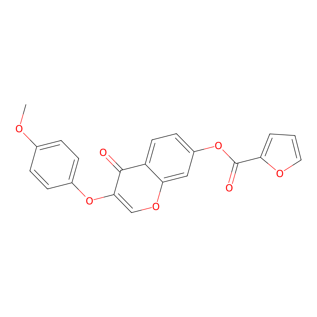 3-(4-methoxyphenoxy)-4-oxo-4H-chromen-7-yl 2-furoate molecular structure, CAS 6123-28-0