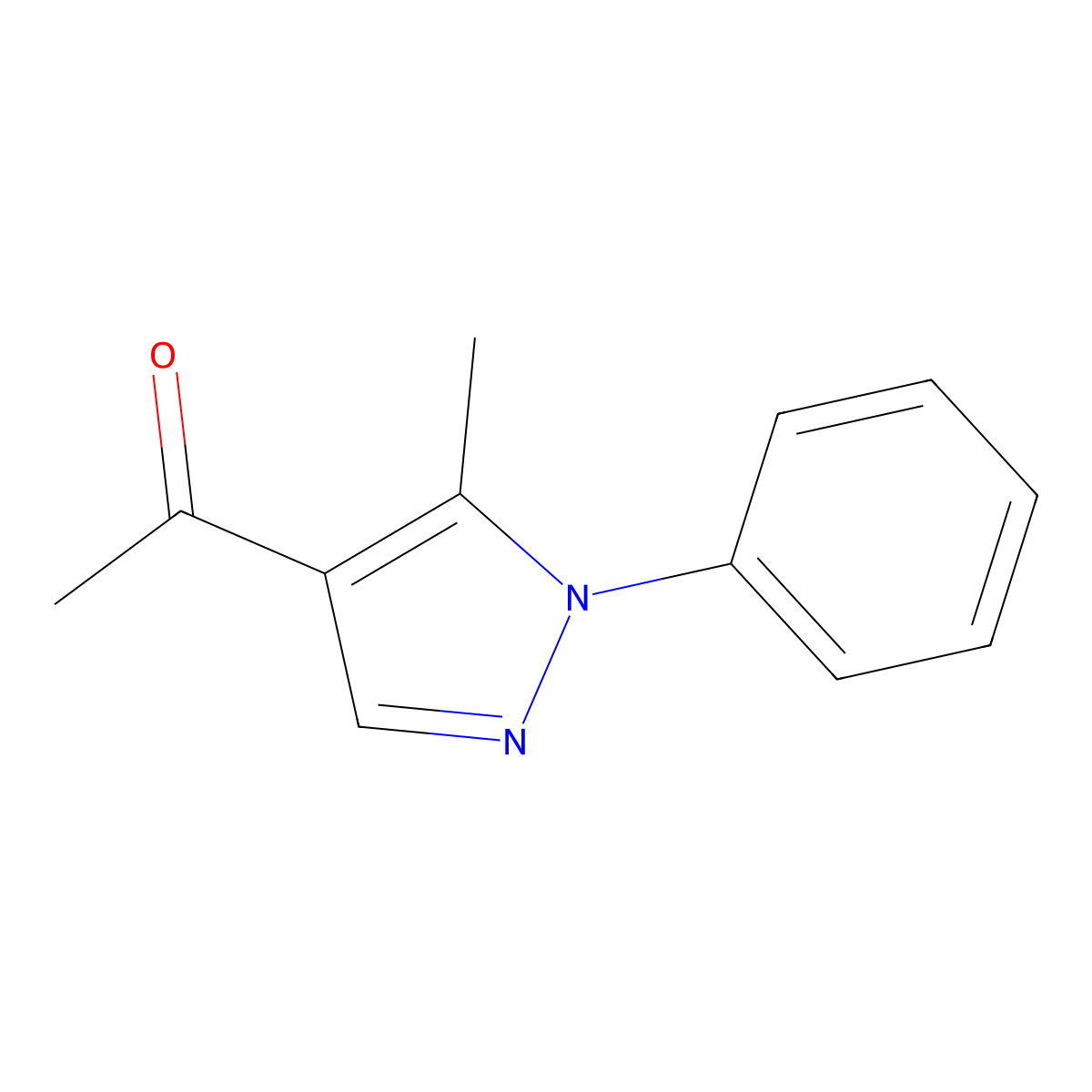1-(5-Methyl-1-phenyl-1H-pyrazol-4-yl)ethan-1-one molecular structure, CAS 6123-63-3