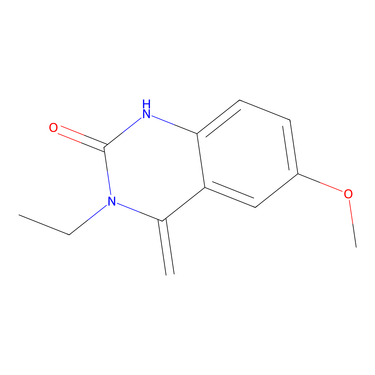 3-ethyl-6-methoxy-4-methylidene-1H-quinazolin-2-one molecular structure, CAS 6123-74-6