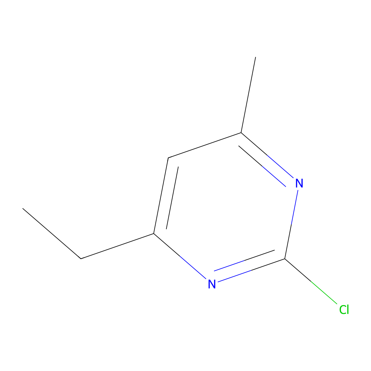 2-Chloro-4-ethyl-6-methylpyrimidine molecular structure, CAS 61233-53-2