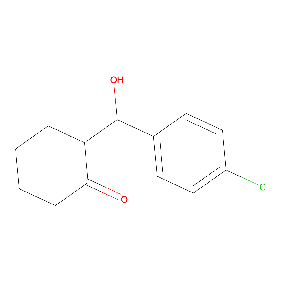 Cyclohexanone, 2-(p-chloro-alpha-hydroxybenzyl)- molecular structure, CAS 61235-09-4