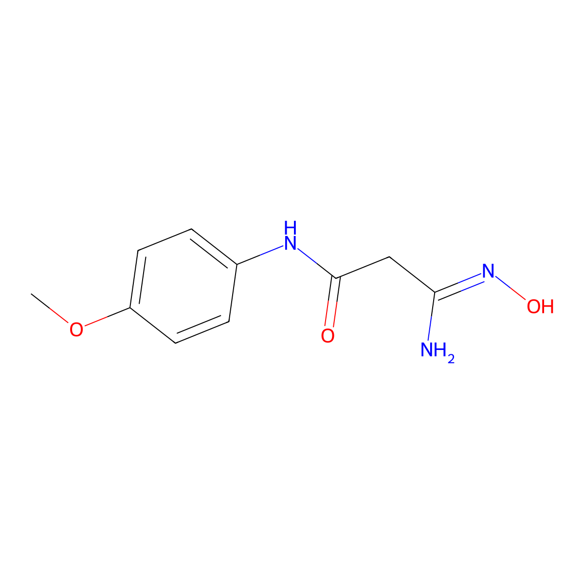 3-Amino-3-(hydroxyimino)-N-(4-methoxyphenyl)propanamide molecular structure, CAS 61239-11-0