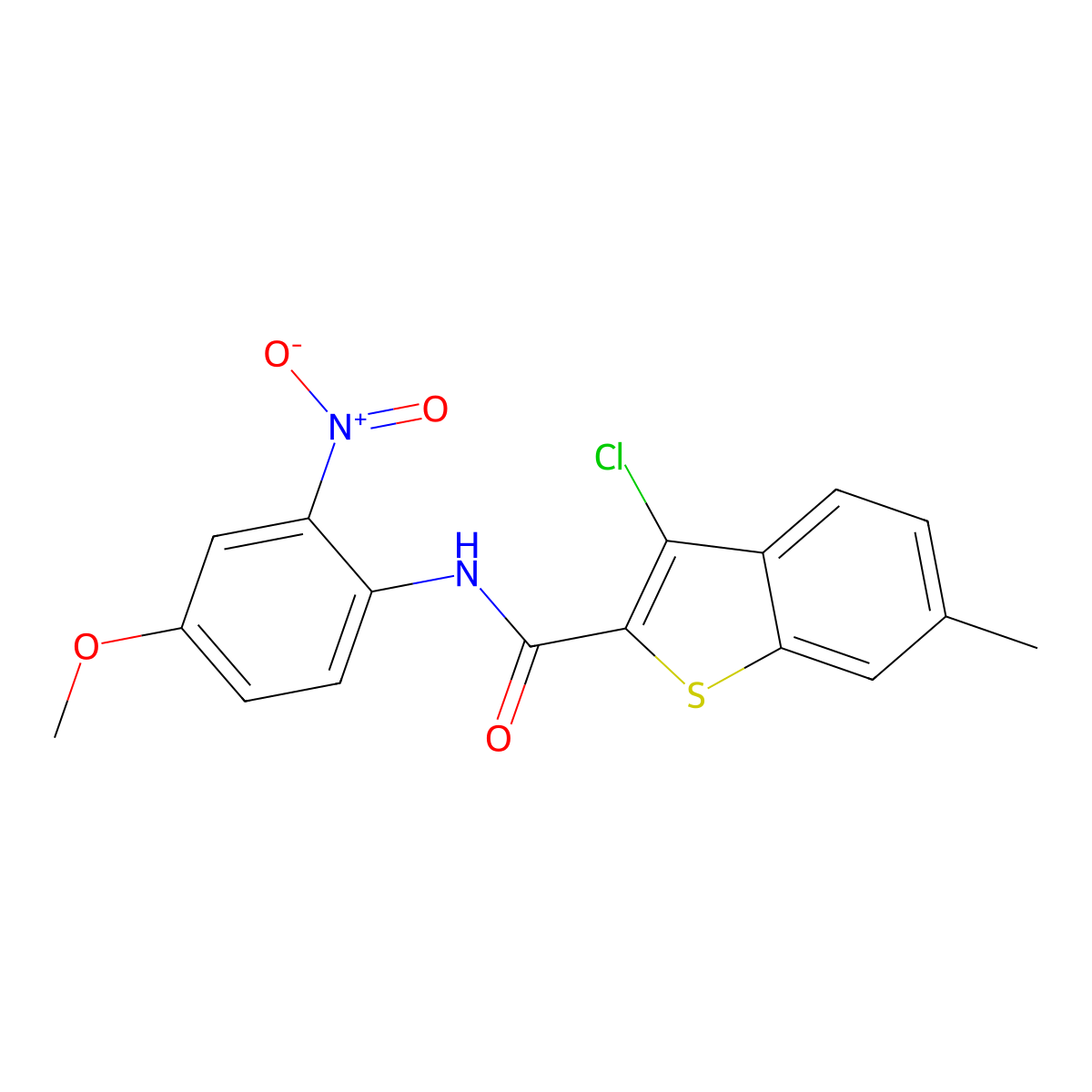 3-chloro-N-(4-methoxy-2-nitrophenyl)-6-methyl-1-benzothiophene-2-carboxamide molecular structure, CAS 6124-03-4