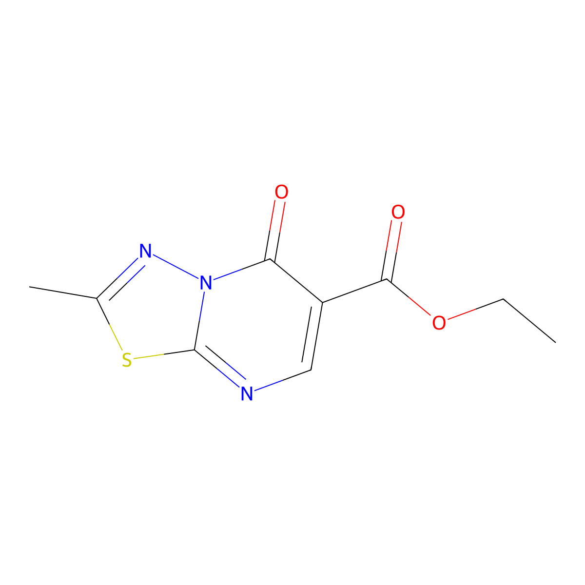 ethyl 2-methyl-5-oxo-5H-[1,3,4]thiadiazolo[3,2-a]pyrimidine-6-carboxylate molecular structure, CAS 6124-14-7