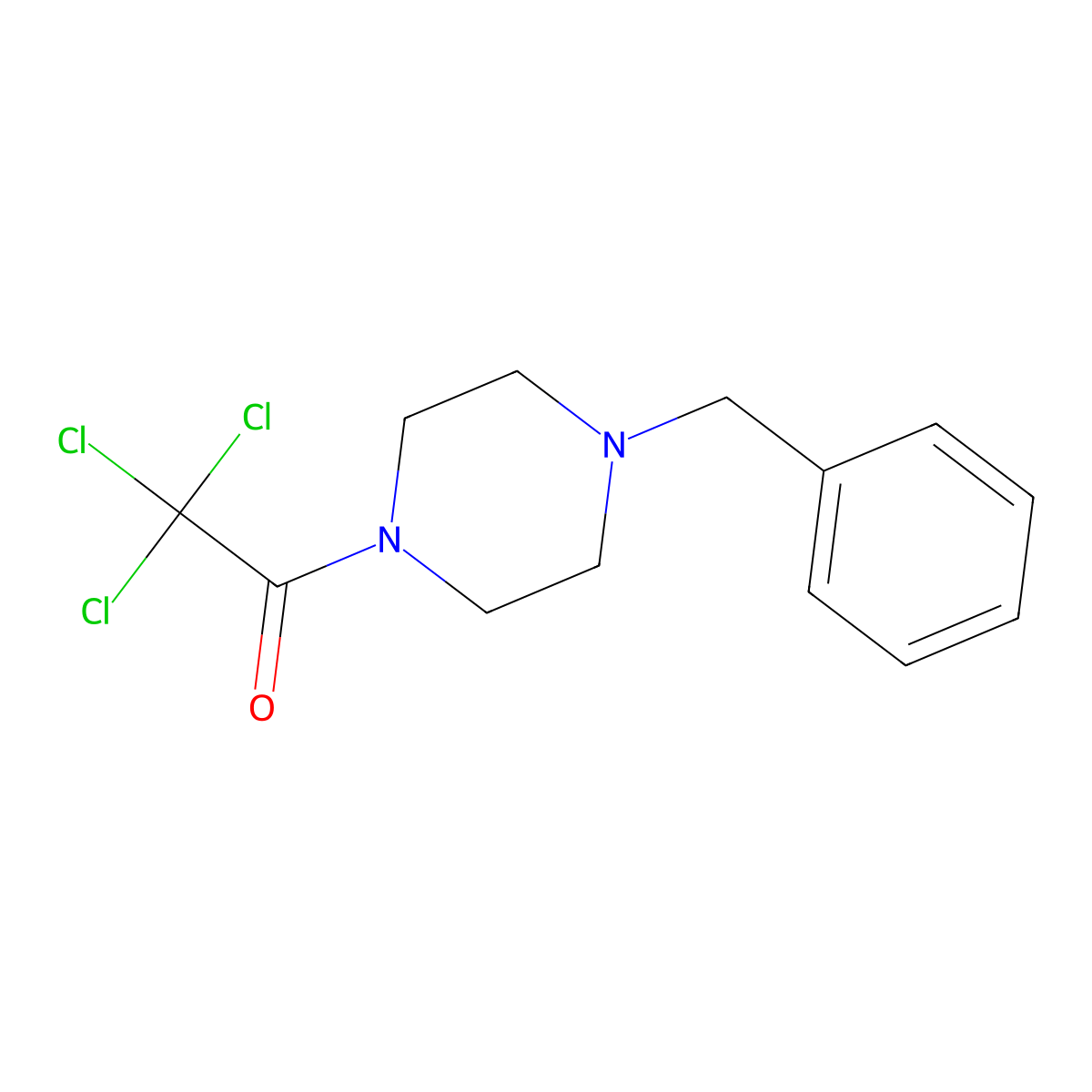 1-(4-Benzylpiperazin-1-yl)-2,2,2-trichloroethanone molecular structure, CAS 6124-83-0