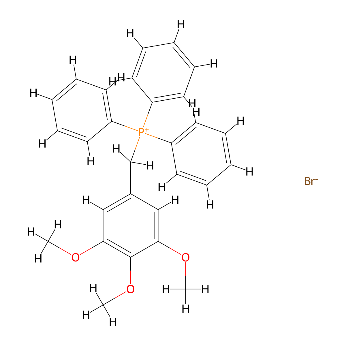 Triphenyl(3,4,5-trimethoxybenzyl)phosphonium bromide molecular structure, CAS 61240-20-8
