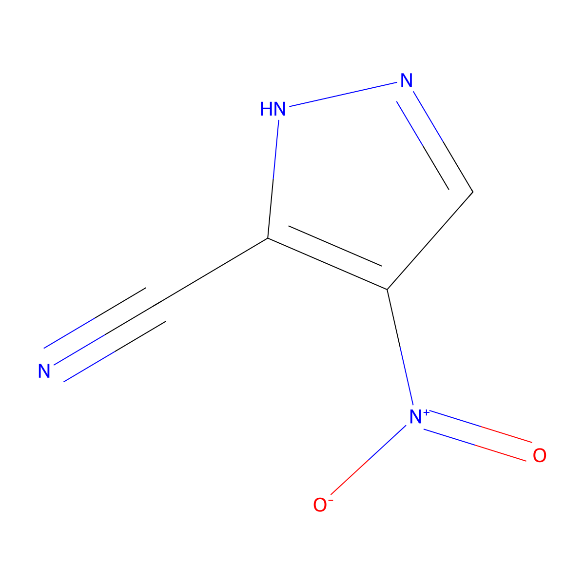 4-nitro-1H-pyrazole-3-carbonitrile molecular structure, CAS 61241-07-4