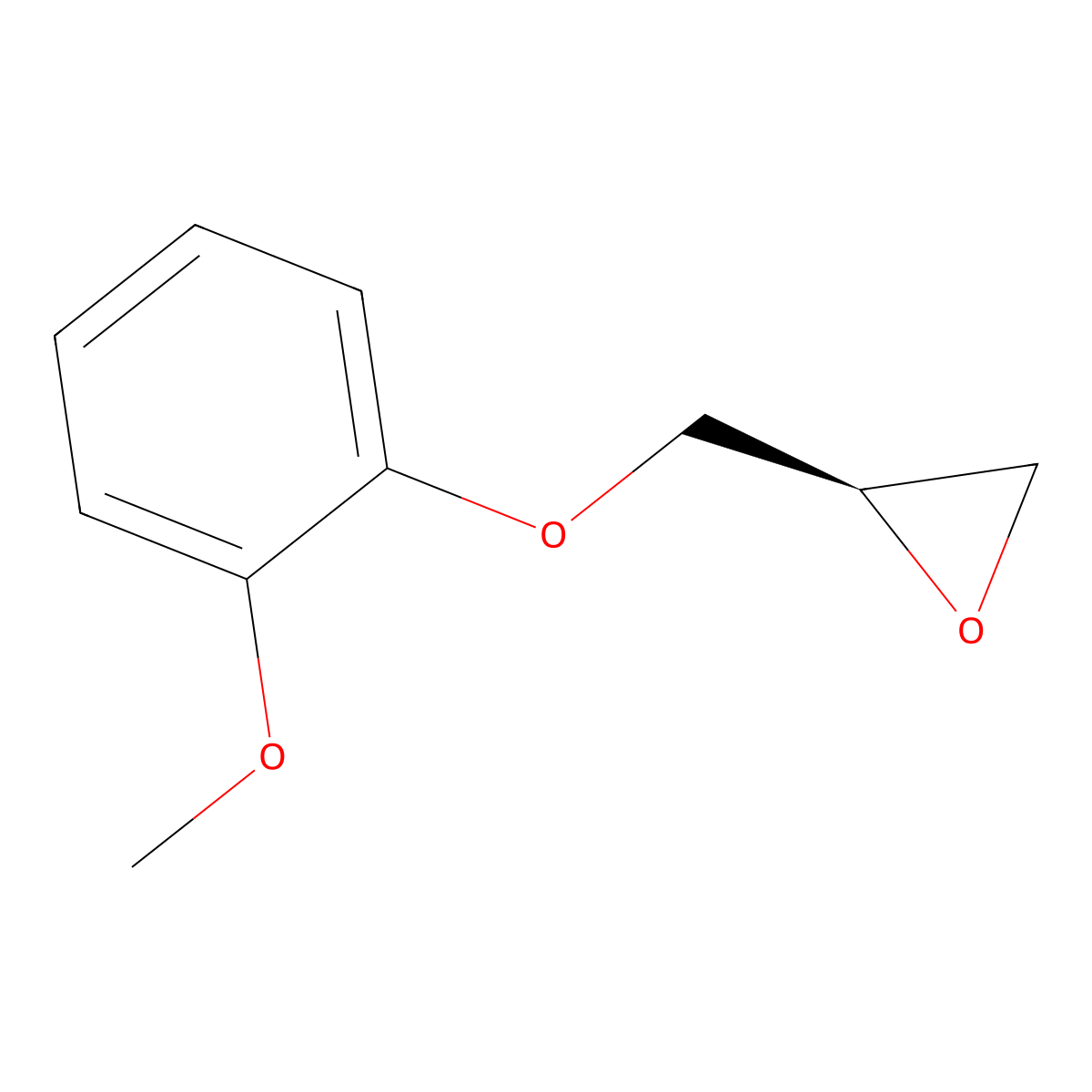 Guaiacol glycidyl ether, (R)- molecular structure, CAS 61248-98-4