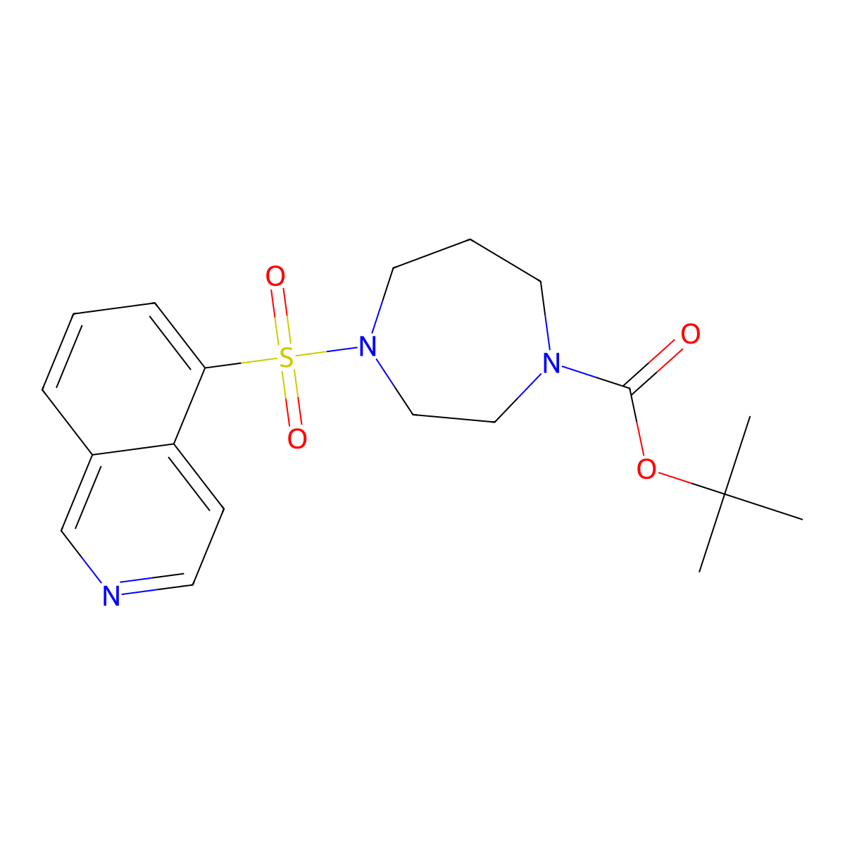 Tert-butyl 4-(isoquinolin-5-ylsulfonyl)-1,4-diazepane-1-carboxylate molecular structure, CAS 612483-90-6
