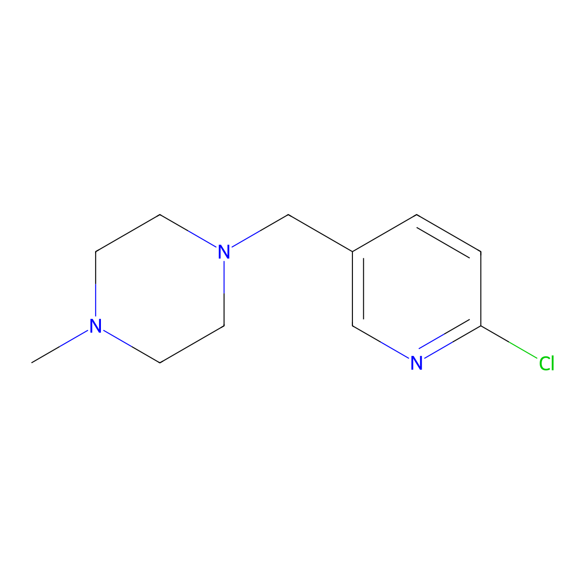 1-[(6-Chloropyridin-3-yl)methyl]-4-methylpiperazine molecular structure, CAS 612487-31-7