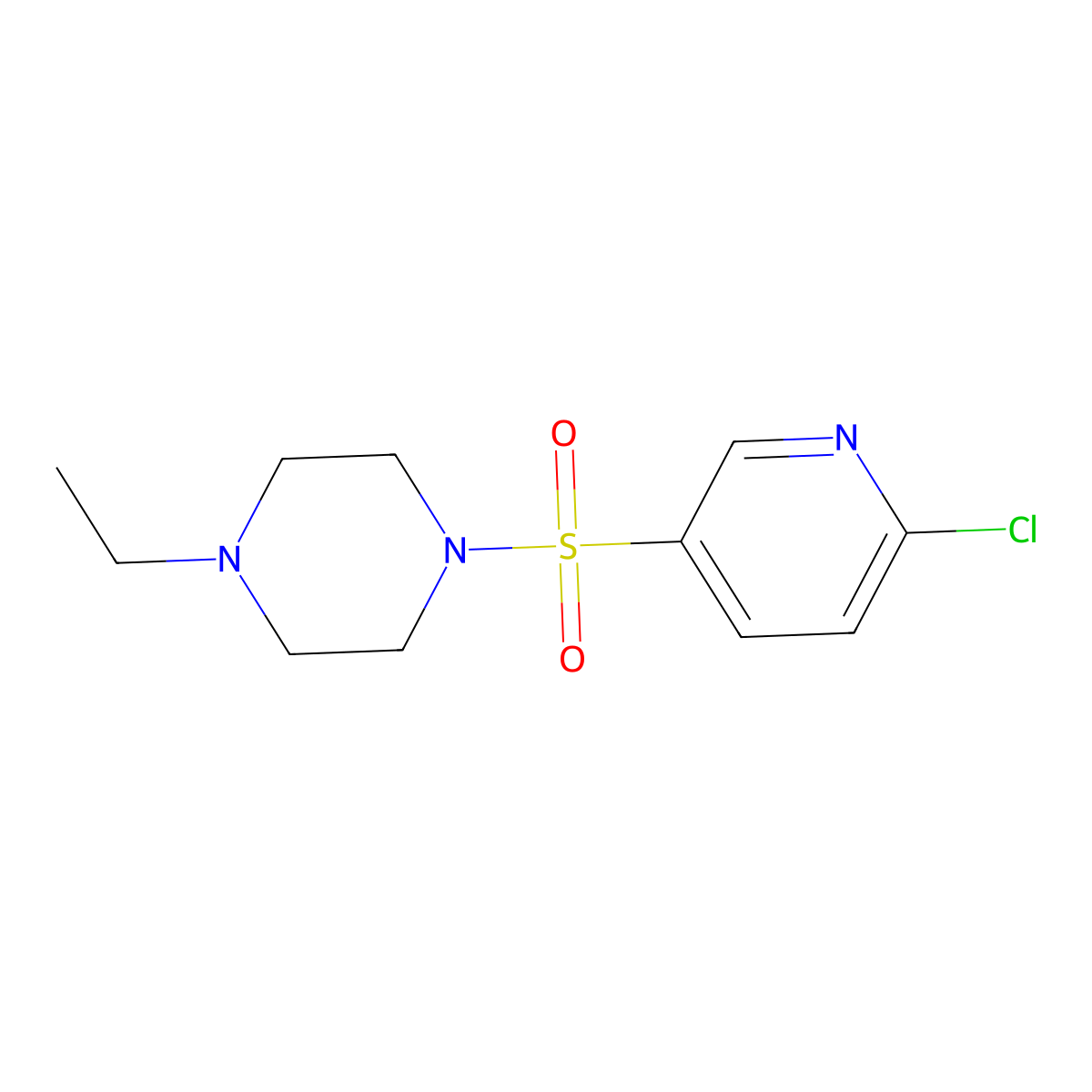 1-[(6-Chloro-3-pyridinyl)sulfonyl]-4-ethylpiperazine molecular structure, CAS 612487-53-3