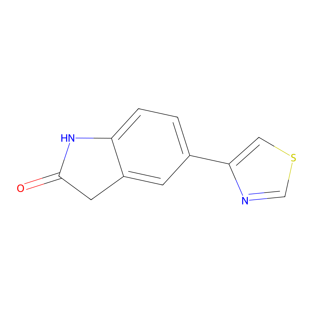 5-(1,3-Thiazol-4-yl)-1,3-dihydro-2H-indol-2-one molecular structure, CAS 612487-63-5