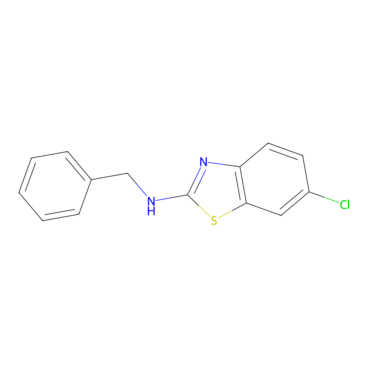 N-benzyl-6-chloro-1,3-benzothiazol-2-amine molecular structure, CAS 61249-37-4
