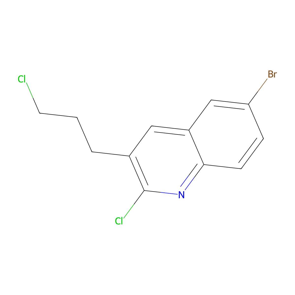 6-Bromo-2-chloro-3-(3-chloropropyl)quinoline molecular structure, CAS 612494-85-6