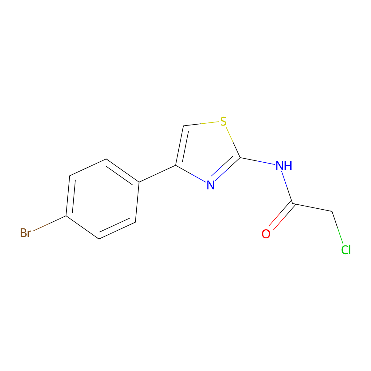N-[4-(4-bromophenyl)-1,3-thiazol-2-yl]-2-chloroacetamide molecular structure, CAS 6125-32-2