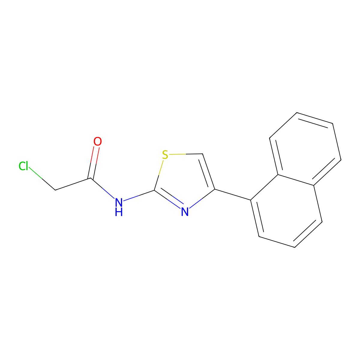 2-Chloro-N-[4-(1-naphthyl)-1,3-thiazol-2-yl]acetamide molecular structure, CAS 6125-34-4