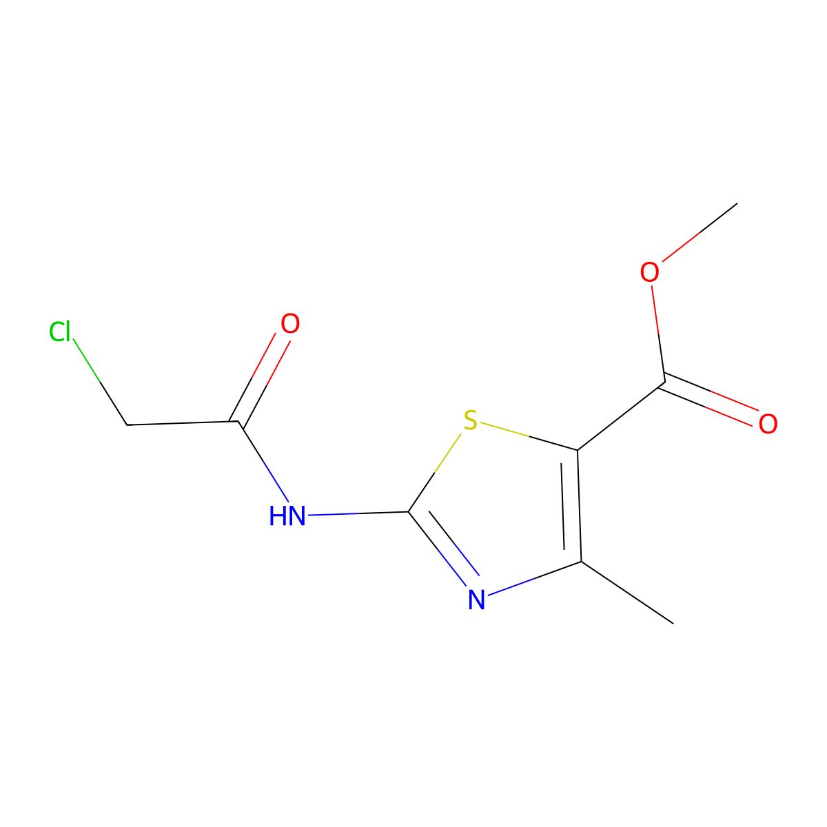 Methyl 2-[(chloroacetyl)amino]-4-methyl-1,3-thiazole-5-carboxylate molecular structure, CAS 6125-36-6