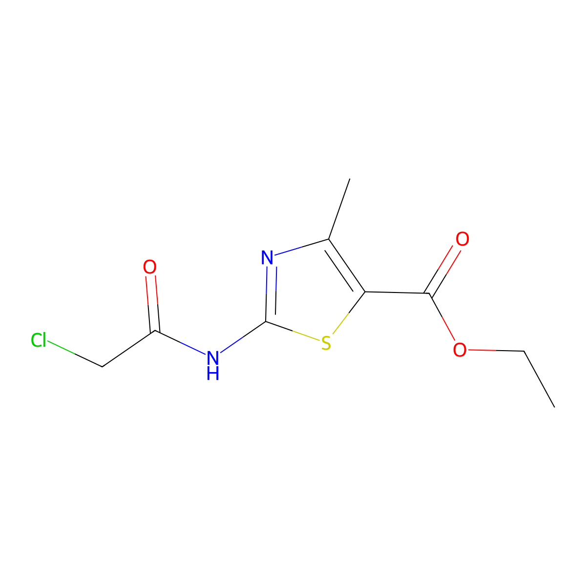 2-(2-Chloro-acetylamino)-4-methyl-thiazole-5-carboxylic acid ethyl ester molecular structure, CAS 6125-37-7