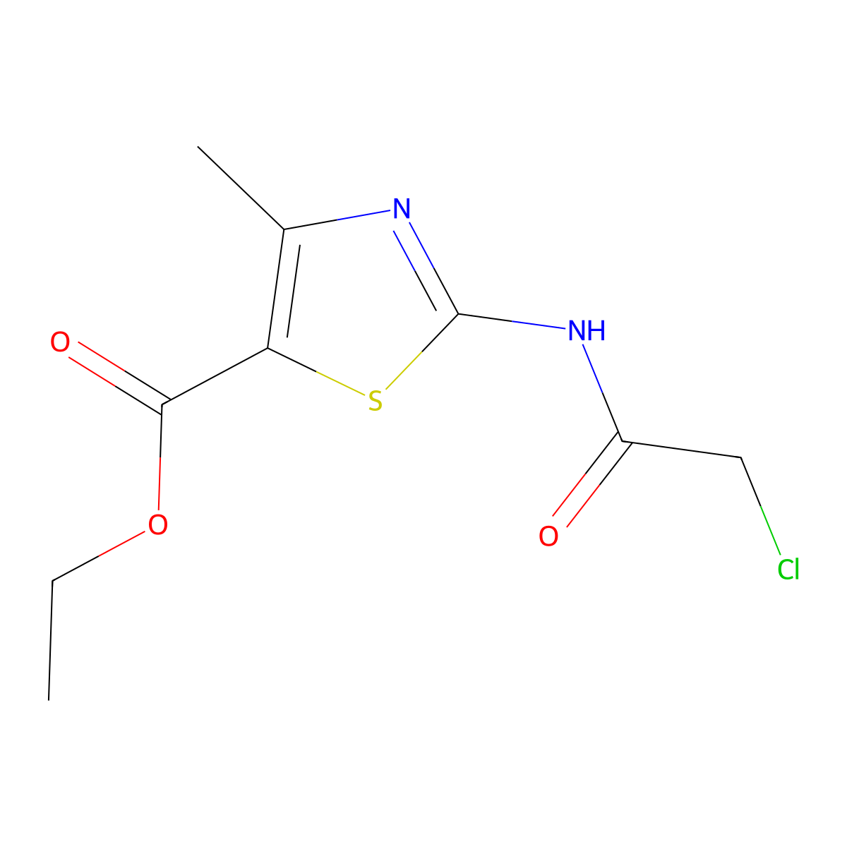 2-(2-Chloro-acetylamino)-4-methyl-thiazole-5-carboxylic acid ethyl ester molecular structure, CAS 6125-37-7