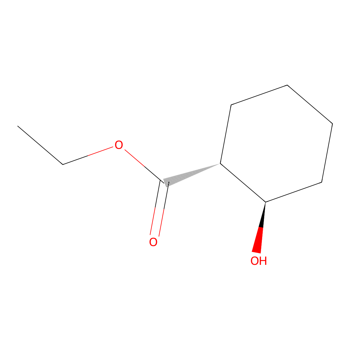 trans-Ethyl 2-hydroxycyclohexanecarboxylate molecular structure, CAS 6125-55-9