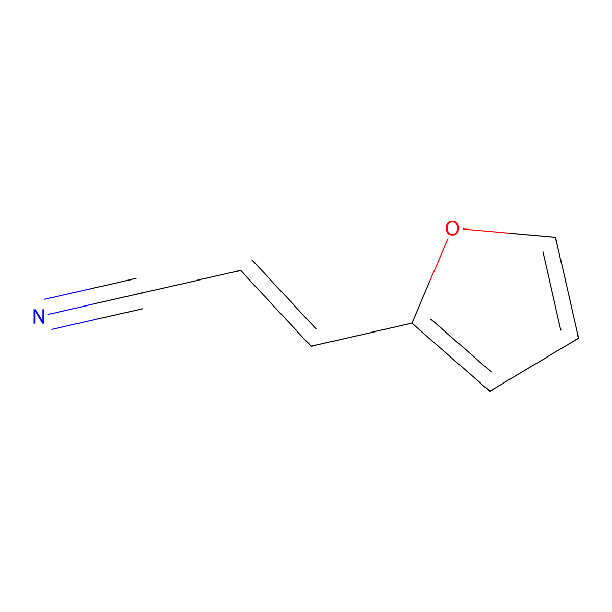 2-Furanacrylonitrile molecular structure, CAS 6125-63-9