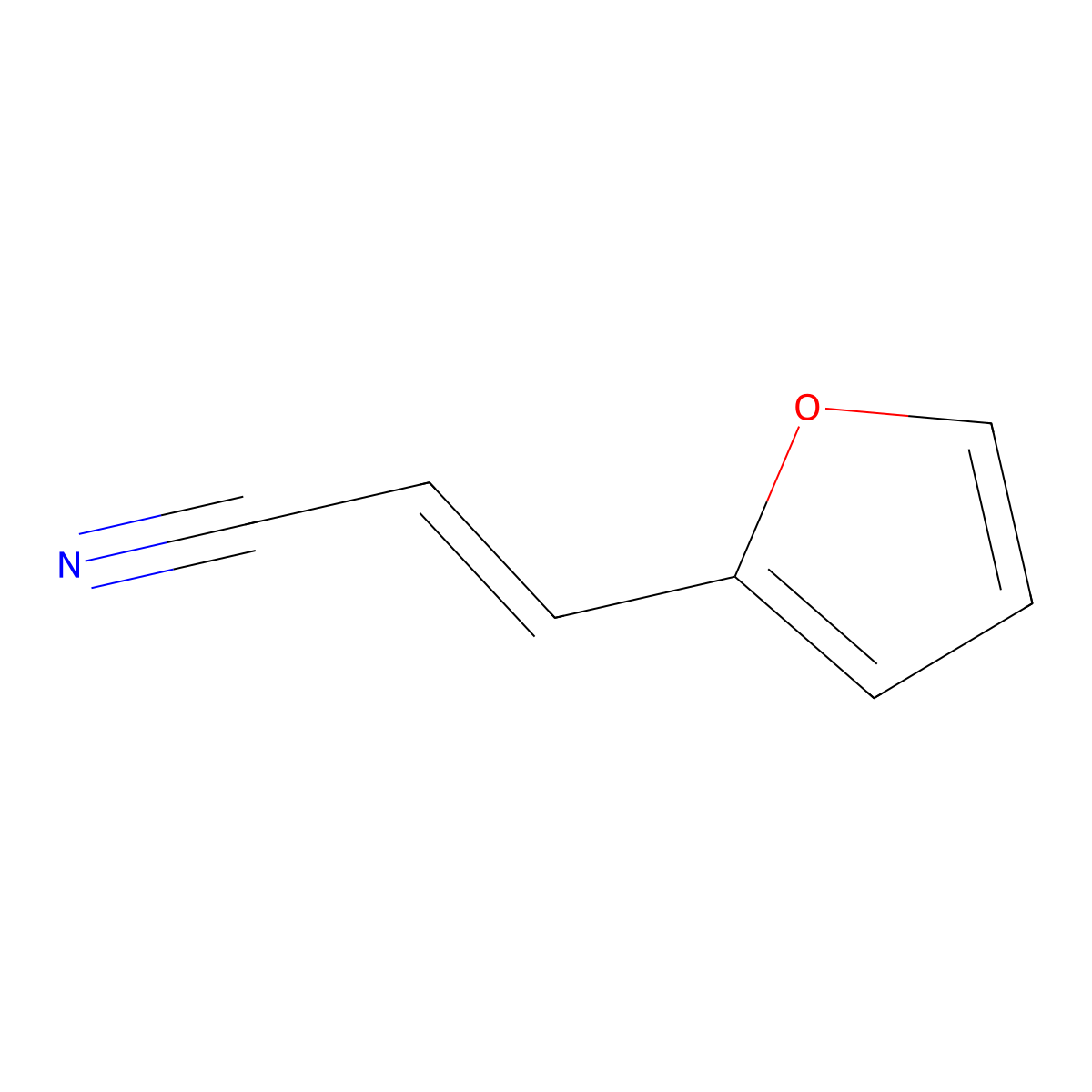 2-Furanacrylonitrile molecular structure, CAS 6125-63-9