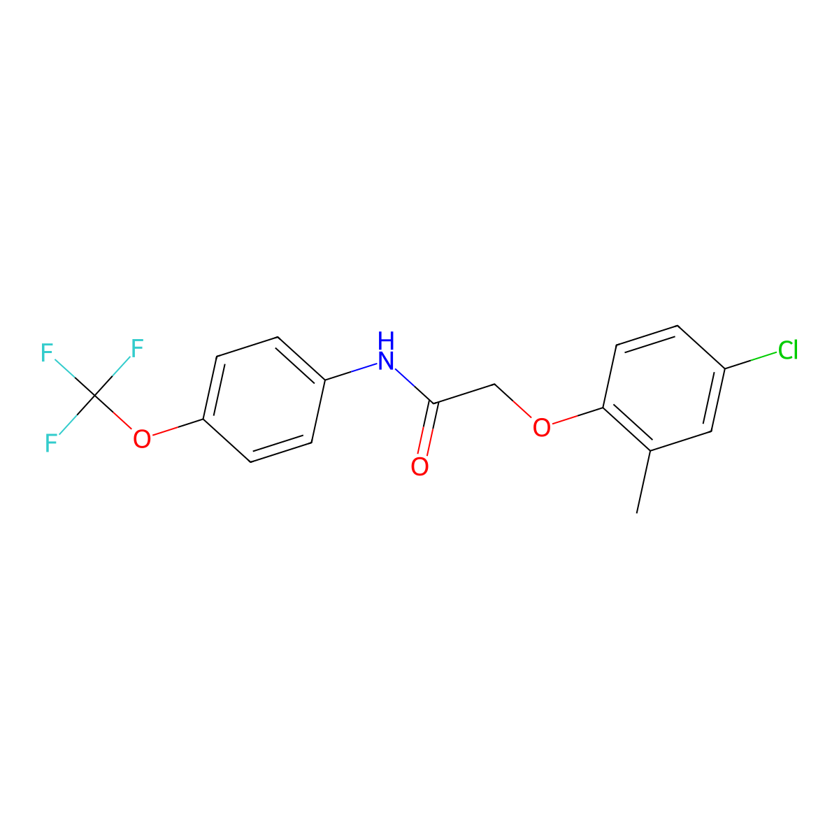 2-(4-chloro-2-methylphenoxy)-N-[4-(trifluoromethoxy)phenyl]acetamide molecular structure, CAS 6125-67-3