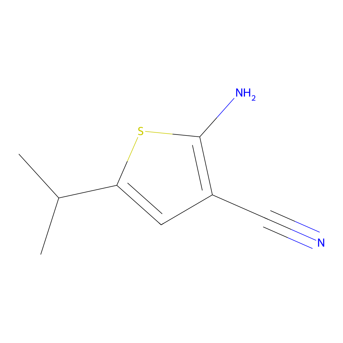 2-Amino-5-(propan-2-yl)thiophene-3-carbonitrile molecular structure, CAS 612504-41-3