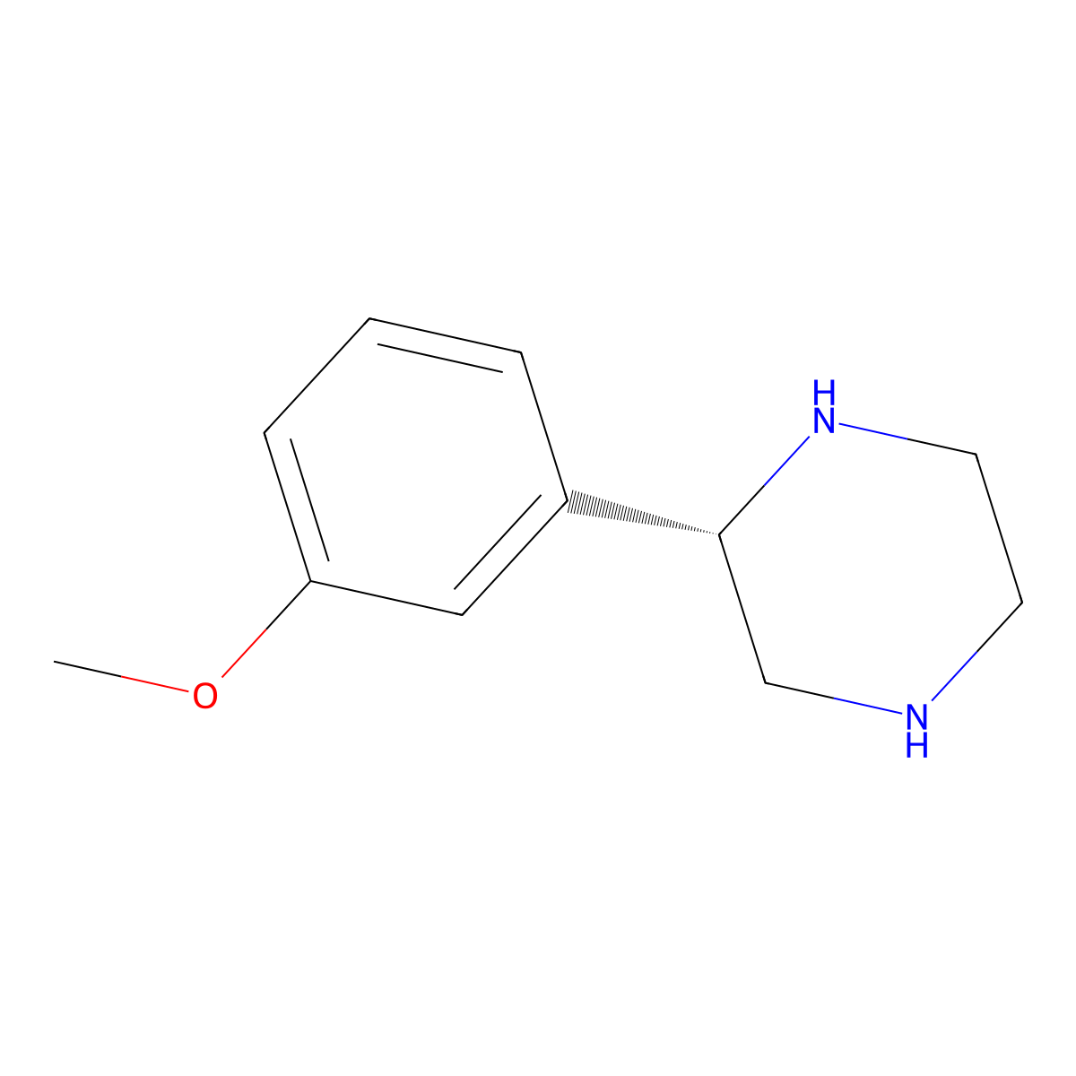 (S)-2-(3-methoxyphenyl)-piperazine molecular structure, CAS 612507-25-2