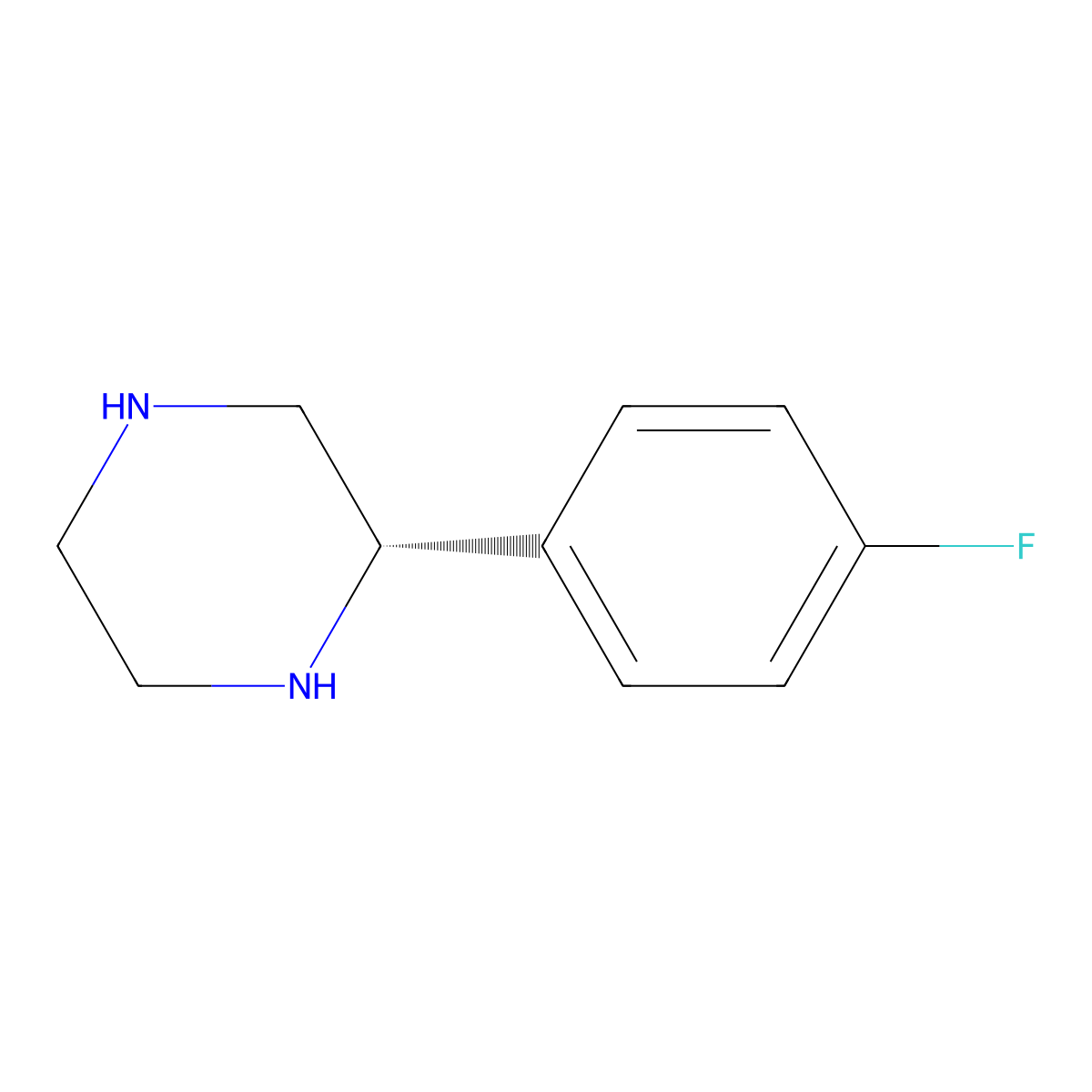 (2S)-2-(4-fluorophenyl)piperazine molecular structure, CAS 612507-29-6