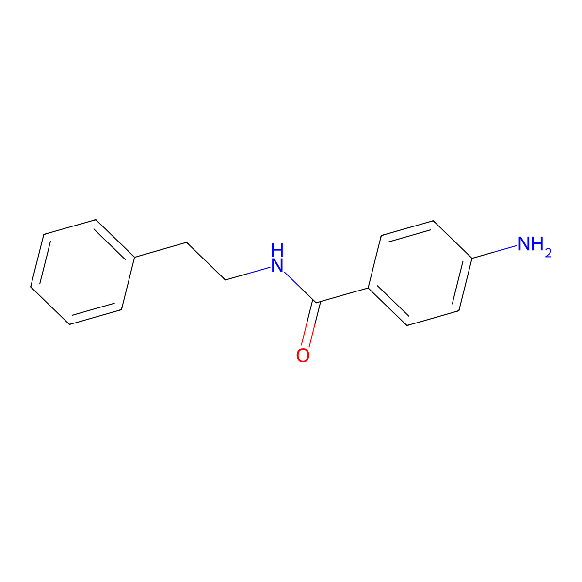 4-amino-N-(2-phenylethyl)benzamide molecular structure, CAS 61251-99-8