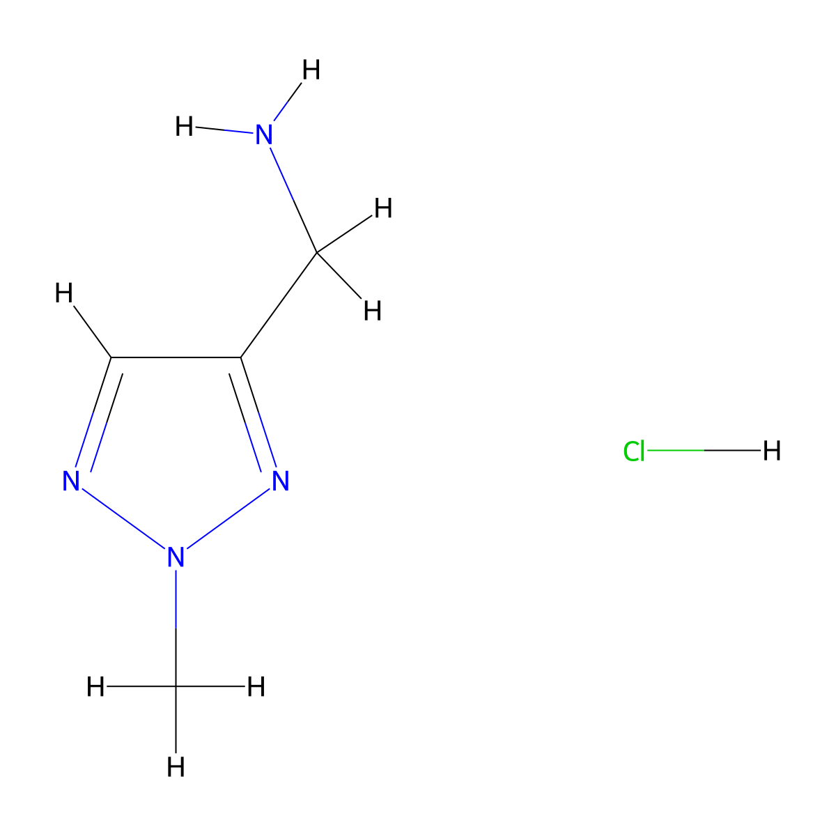 (2-methyl-2H-1,2,3-triazol-4-yl)methanamine hydrochloride molecular structure, CAS 612511-65-6