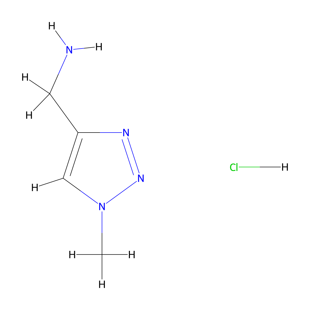 (1-methyl-1H-1,2,3-triazol-4-yl)methanamine hydrochloride molecular structure, CAS 612511-67-8