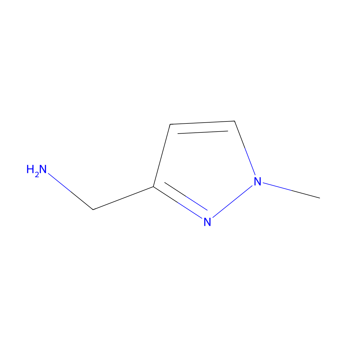 (1-Methylpyrazol-3-yl)methanamine molecular structure, CAS 612511-81-6