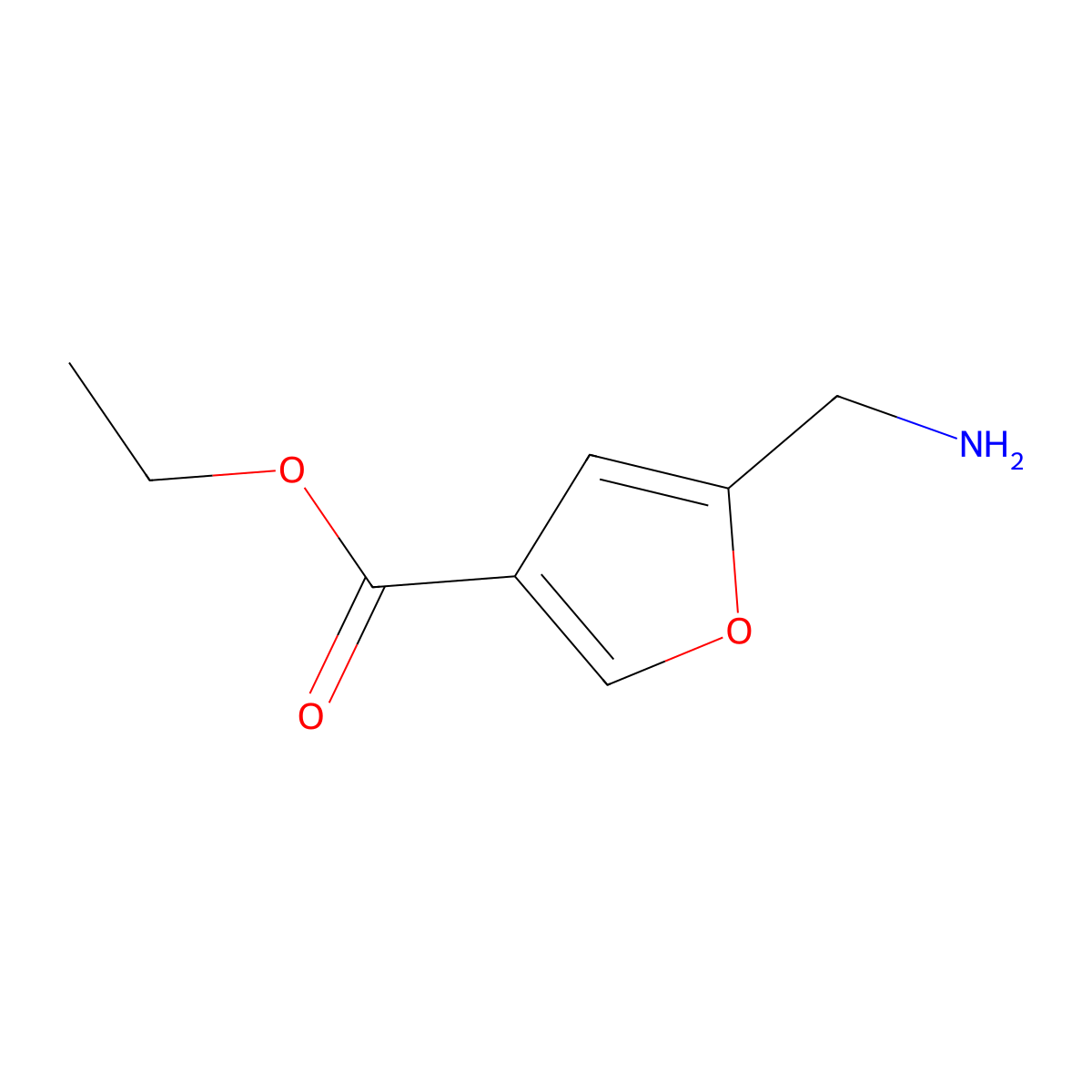 Ethyl 5-(aminomethyl)furan-3-carboxylate molecular structure, CAS 612511-89-4