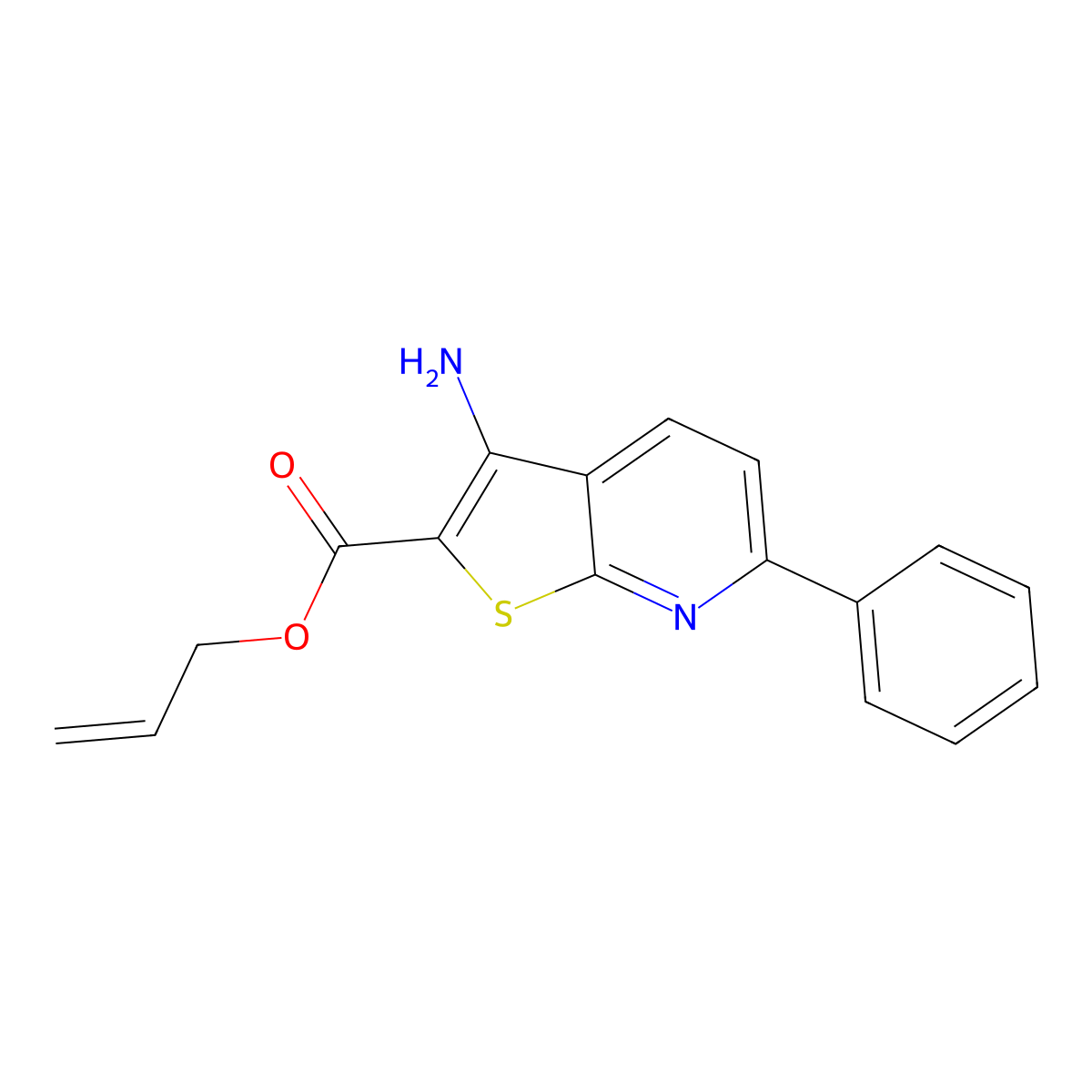 Allyl 3-amino-6-phenylthieno[2,3-b]pyridine-2-carboxylate molecular structure, CAS 612514-78-0