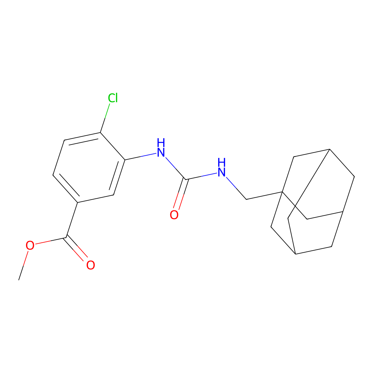 Methyl 3-(1-adamantylmethylcarbamoylamino)-4-chlorobenzoate molecular structure, CAS 612514-96-2